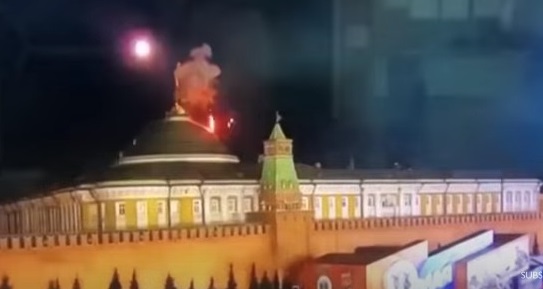 Фото: Исечок од дел од видеата што беа емитувани по светските медиуми и социјални мрежи од нападот врз Кремљ