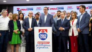 Српскиот претседател Александар Вучиќ прогласи победа на СНС на локалните избори