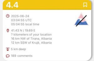 И натаму тресе во Албанија, земјотресот почувствуван и во југозападна Македонија