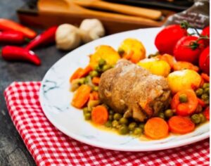 За ручек грашок со пилешко, вкусно и лесно